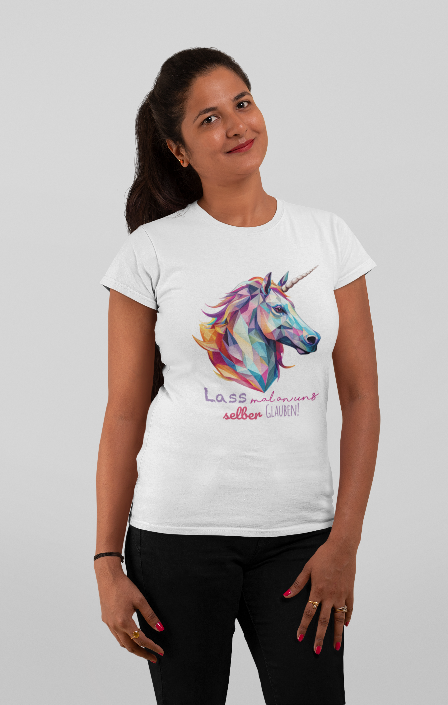 Lass mal an uns selber glauben - Damen Premiumshirt