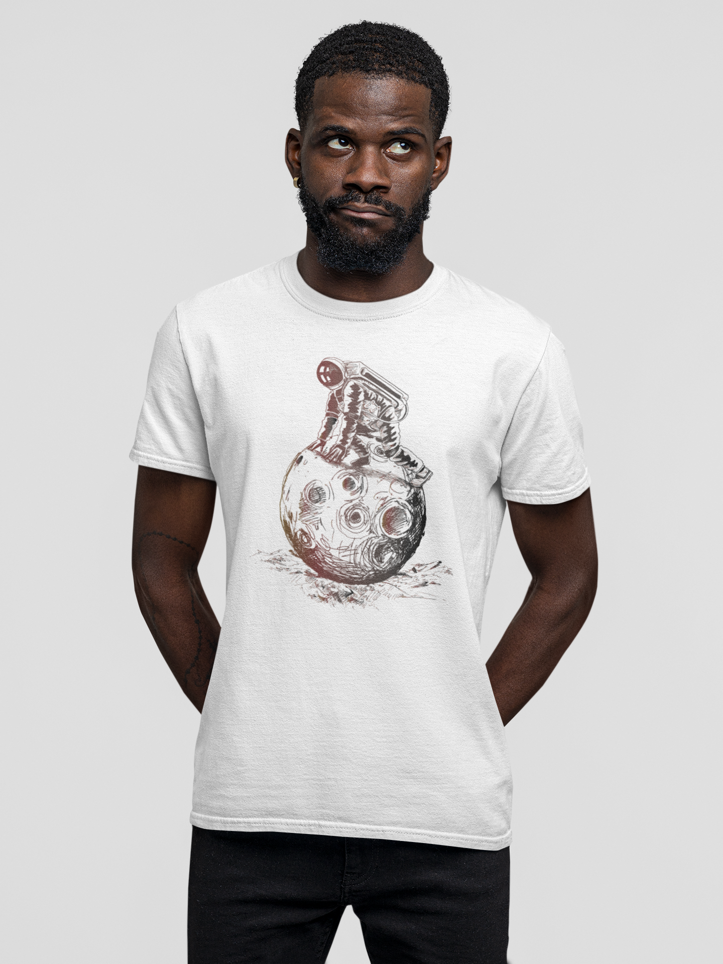 Astronaut auf dem Mond - Herren Shirt