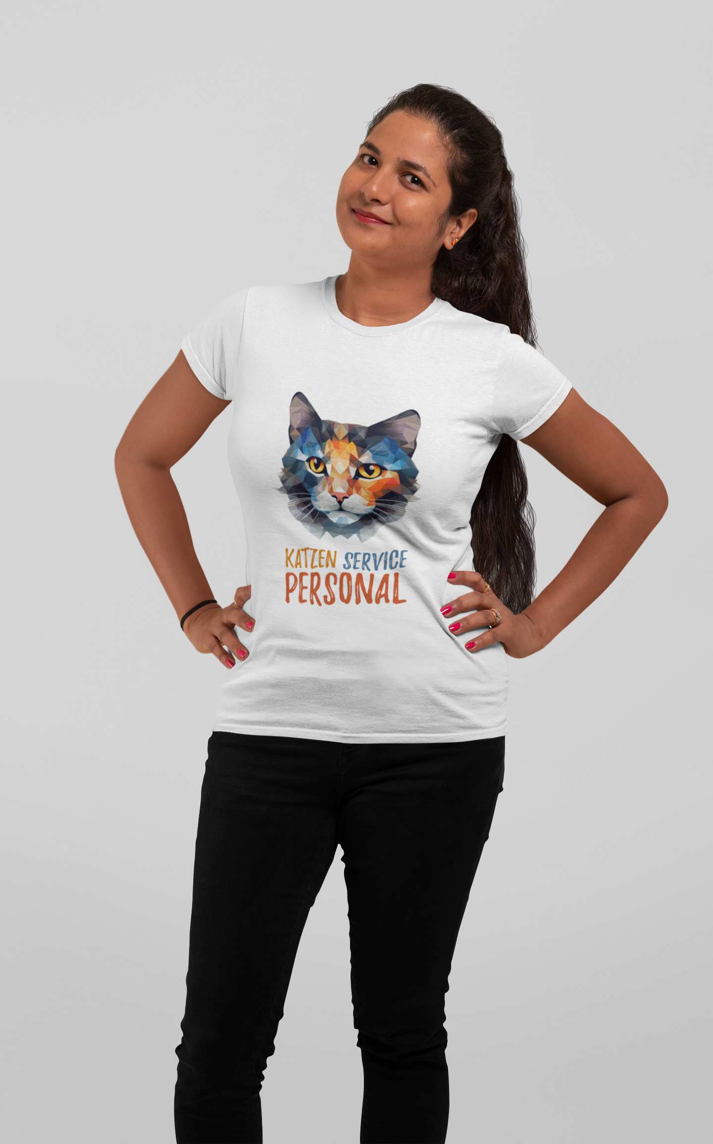 Katzen Service Personal - Damen Premiumshirt